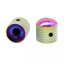 XIYANGJUAN 2Pcs Electric Bass Guitar Dome Knobs Metal Volume Tone Control Knob with Wrench for Fender Telecaster Gibson Les Paul Electric Bass Guitar Accessories (Dazzling Color)