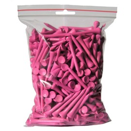 Golf Tees, 54 mm (2 1/8 inches), 3 x 250 Tees (= 750 Tees), Wood, Colour: Pink