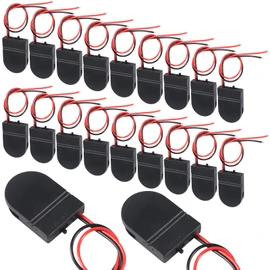 DORHEA 20PCS CR2032 Battery Holder Coin Button Cell Battery Holder Case CR2032 Battery Holder 1 x 3V CR2032 Button Coin Cell Battery Holder with Wire - Black