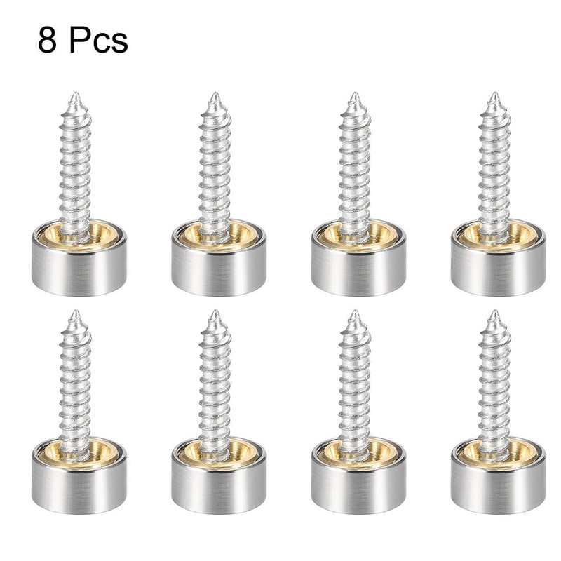 uxcell Mirror Screws Decorative Caps Cover Nails Brushed Stainless Steel