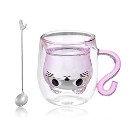 Bvtpoyy Cat Cup, 2D Cat as a Gift for Cat Lovers, 3D Cat Coffee Cup, Good for Tea, Coffee, Milk Drinks and Birthday and Valentine's Day Gifts