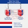 Vintalz Hands Off & Resist Keychain – Patriotic Enamel Shield