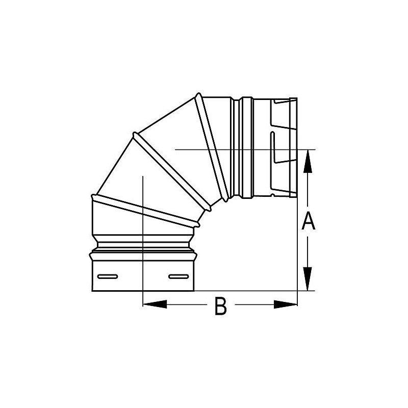 DuraVent B 90DEG Vent Elbow, 3, Aluminum