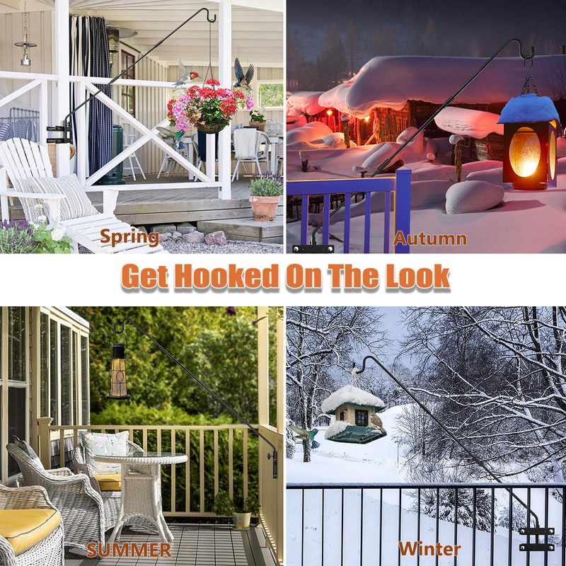 IVOODi Heavy Duty Deck Hook-Deck Railing Plant Hanger, 29 to