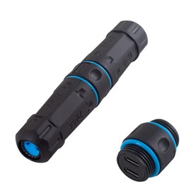 Poyiccot 10Gbps Waterproof USB C Adapter, Waterproof 2Port USB C Female to Female Adapter Coupler, USB 3.1 Type C Panel Mount Waterproof Connector for Outdoor Data Transfer & Charging, 1pcs