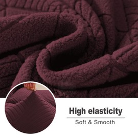 NORTHERN BROTHERS Recliner Chair Covers - Lazy Boy Recliner Covers That Stay in Place, 4 Pieces Reclining Chair Cover Recliner Slipcovers 1 Seater, Wine Red