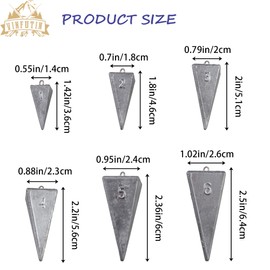 Pyramid Sinkers Fishing Weights Saltwater Fishing Sinker Weight Catfish Rig Ocean Surf Fishing Tackle Gear with Box 1oz,2oz,3oz,4oz,5oz,6oz(4oz)