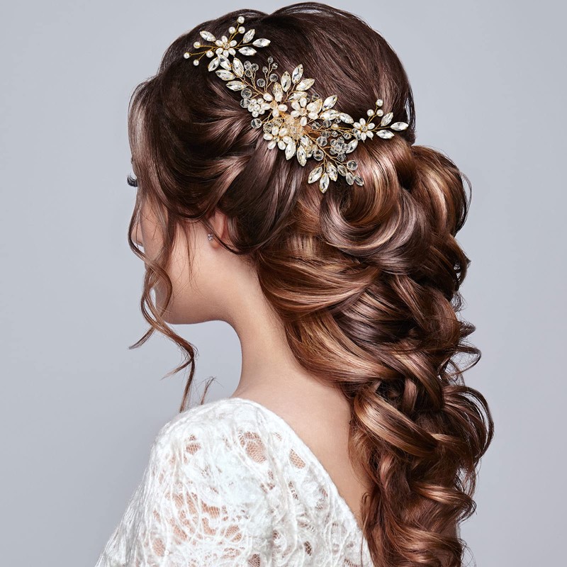 5 Peines Laterales de Perla de Pelo de Boda Peine