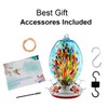 2 Pack Unique Hand Blown Glass Hummingbird Feeders for Outdoors