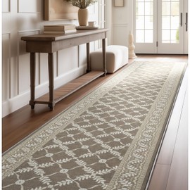 Well Woven Custom Size Hallway & Stair Runner - Apollo Regency Lattice Desert Drift 27 Inches Wide x 10 Feet Long (27" x 10' Runner) Rug – Non-Slip, Stain-Resistant, Machine Washable
