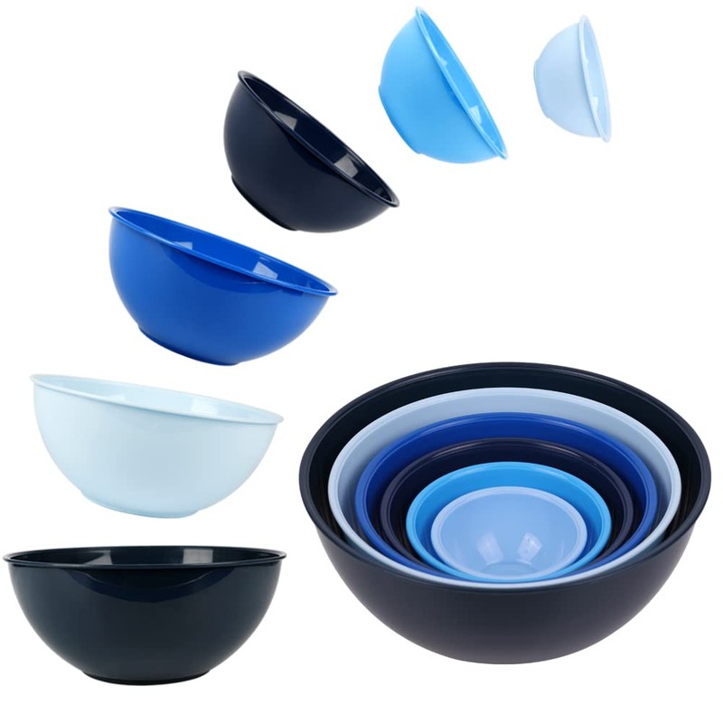 BoxedHome BPA Free Plastic Round Mixing Bowl with Lids, 12