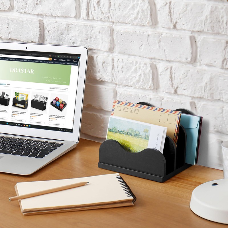 DRASTAR Mail Organizer Countertop, Letter Holder for Desk, Mail Sorter