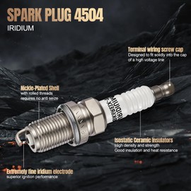 SYKRSS Set of 6 Iridium Spark Plugs 4504 Compatible with Dakota Durango Nitro Ram 1500 Commander Grand Cherokee Liberty Raider 3.7L 4.7L V6 V8 Engine Replacement for PK20TT 4504 Spark Plug