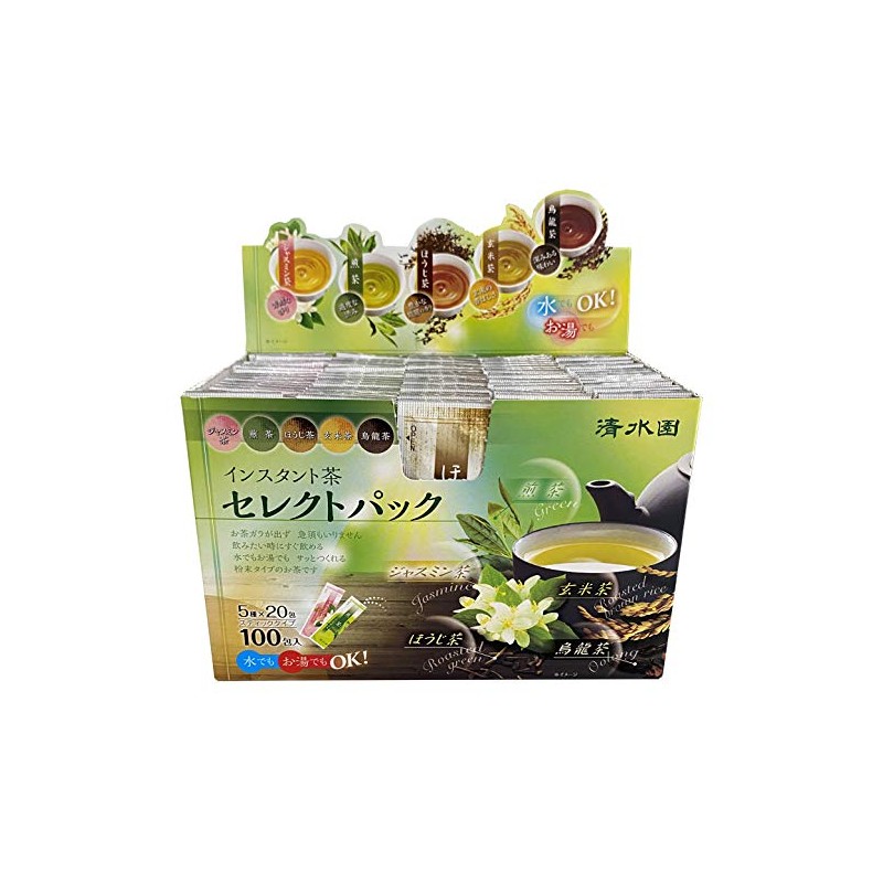 Shimizuen Instant Tea Select Pack (5 Types x 20 Bags),