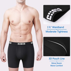 CHOHB Mens Underwear Micro Modal 3 Pack Mens Boxer Briefs Open Fly Underwear for Men, Black-M