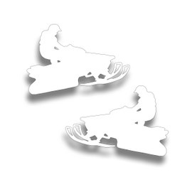 2X Snowmobile Jumper Decal Sticker for Snow Sled Truck Trailer, Compatible with Arctic Cat Ski-doo Yamaha Polaris ZR GSX MXZ MX XR Size is 9 x 6 1/4 Inch Left & Right White