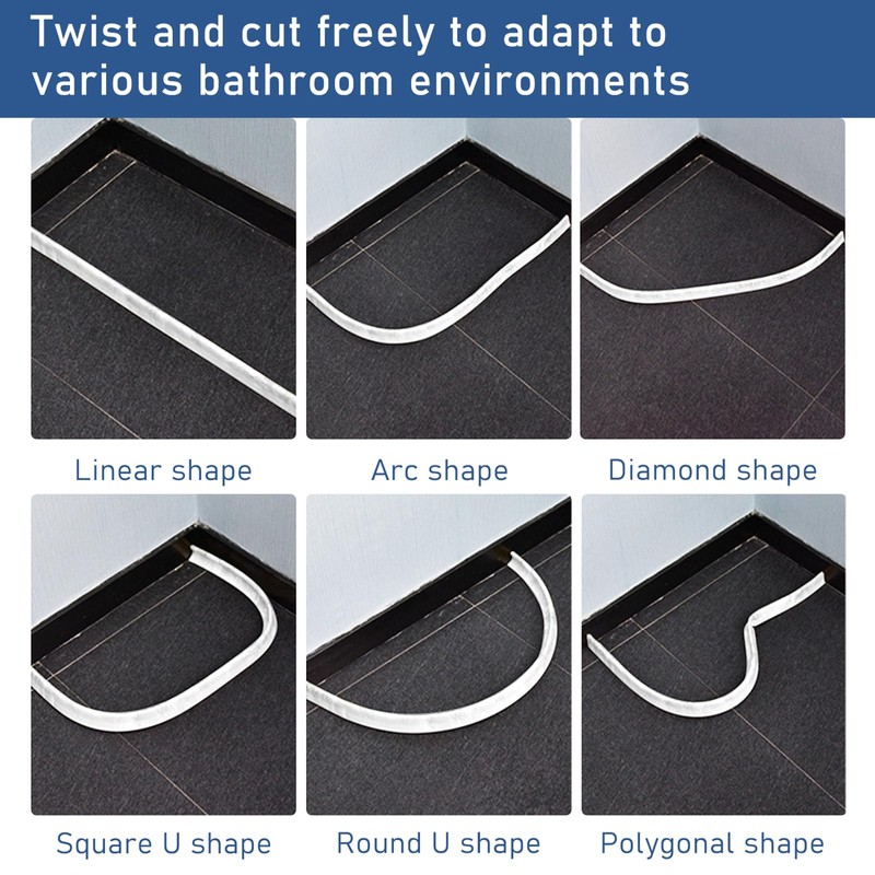78" Shower Threshold Water Dam Barrier|3cm High Flexible Door Seal