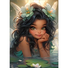 GDYEEH 5D Engelmädchen Diamant Painting Pictures, DIY Blumen Diamant Art Painting Kits,Traumland Diamond Painting Set for Adults Anfänger, Mosaic Making, Diamond Painting for Home Decor 30x40cm