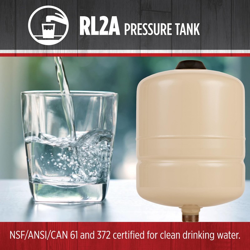 Red Lion RL2A - 2-Gallon Inline Pre-Charged Pressure Tank for
