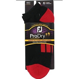 FootJoy Prodry Advanced Golf Confort Sport Sock US 7-12 (Black Red)