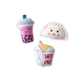 Fringe Studio Plush Dog Toy Set, TAKE ME Out , 3 Piece Set, for Small Dogs (289516)