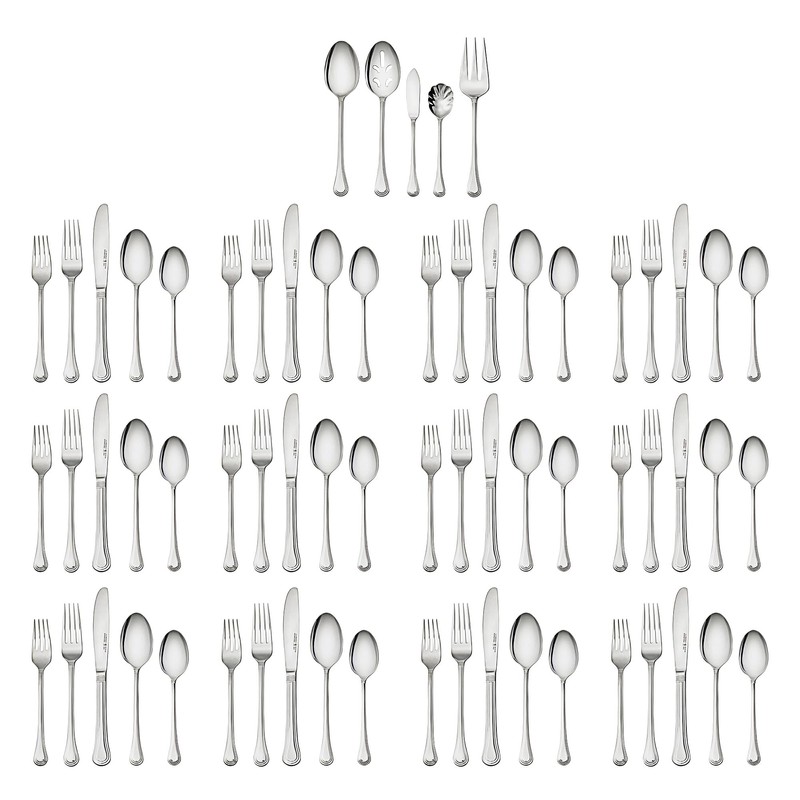 HENCKELS 65-Piece Astley Flatware Set,Silver