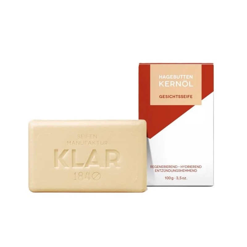 Hagebuttenkernöl Gesichtsseife, regenerierend, hydrierend, entzündungshemmend, 100g, palmölfrei