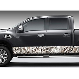 Camo Obliteration Snow Rocker Panel Graphic Decal Wrap Kit for Truck SUV (12 inch x 30 Foot, Matte)