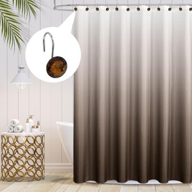 MitoVilla Dark Brown Shower Curtain Hooks Rings, Metal Shower Hooks for Shower Curtain Liner, Rust Proof Shower Rings for Curtain Accessories and Bathroom Shower Rod, 12 Pack Bathroom Set