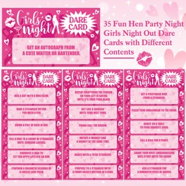 HOWAF 40Pcs Hen Party Games Scratch Off Dare Cards, Girls Night Dare Card Game Fun Hen Party Accessories Hen Do Games Hen Night Games Cards for Girls Night Out Party