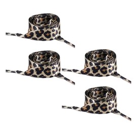 4 Pairs of Leopard Shoelaces Satin Flat Shoelaces 2 cm Animal Print Replacement Shoe Laces Shoe Laces Shoe Laces for Women Men All Types of Shoes Decoration (80 cm)