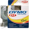 DYMO D1 Labelling Tape 45013, 12 mm, Black/White