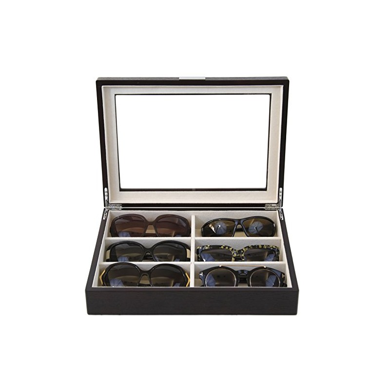 Tech Swiss Sunglasses Eyeglasses Storage Display Case 6 XL Compartments