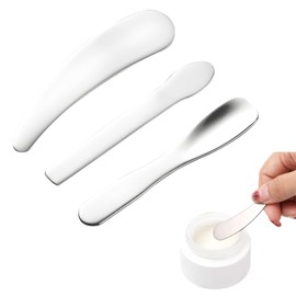 Doyime Cosmetic Spatula (Set of 2) Stainless Steel Beauty Spatula Mini Size Cream Jar Type Skin Care Cream Eye Cream Makeup Tool