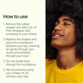 Plant Therapy Pink Himalayan Salt Inhaler w/Pink Himalayan Crystal Salt, Supports a Healthy Respiratory System