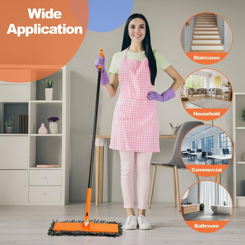 JEHONN Dust Mop for Hardwood Floors, Broom Duster with Unique