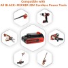 BLACK+DECKER 2Pack LithiumBattery replace for Black and Decker 20 Volt