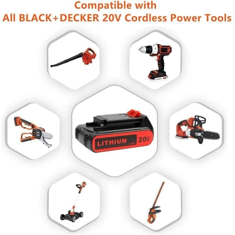 BLACK+DECKER 2Pack LithiumBattery replace for Black and Decker 20 Volt