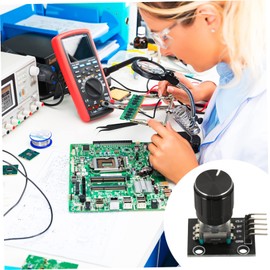 TEHAUX Rotary Encoder Module 5 Pcs Digital Potentiometer Rotary Ky-040 Rotary Encoder Brick Encoder with Rotary Knob Brick Sensor Electric Parts with Pin Black