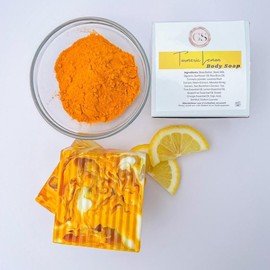 Turmeric Lemon Body Bar handmade soap - Size: TWIN (2 Soap Bars)