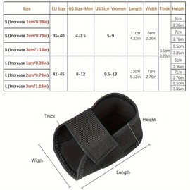 RooRuns 1 Pair of Ultimate Soft Heel Pads - Comfort Pads for All-day Foot Protection, Fitted, Polyester, Black, 0.39/0.79/1.18 Inch Size Optional, Foot Care Footwear Shoe Tactical Bridal Bedroom Walking Parent - Colour: black, size: L(lncrease 2cm/0.79in