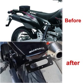 Xitomer Fender Eliminator Fit for DRZ400S DRZ400SM 2005- 2019 2020 2021/ DRZ400E 2008-2021 Tail Tidy, with LED Tail light/License Plate Light (Smoke Tail Light)
