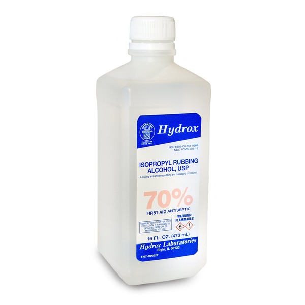 Hydrox 70% Isopropyl, Rubbing Alcohol, 16 oz