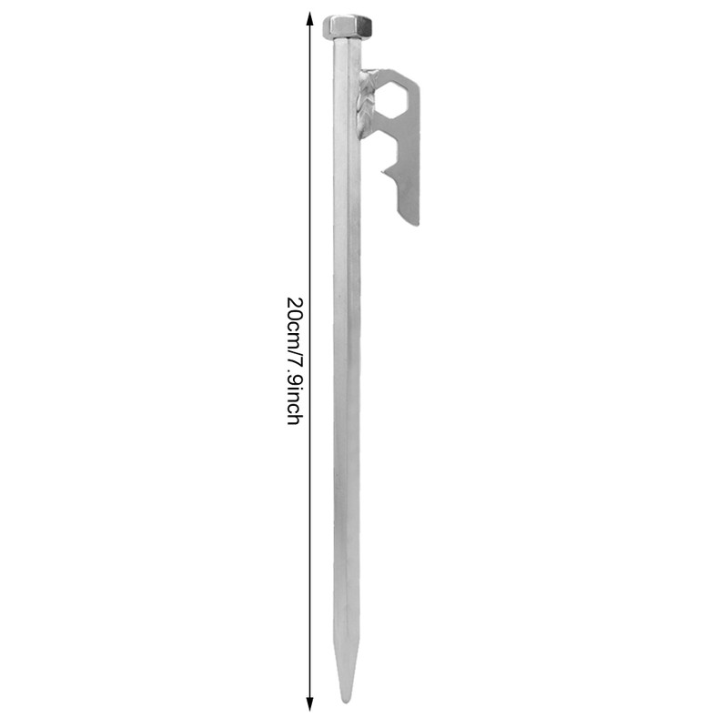 8 pcs Stainless Steel 20cm Hex Tent Stakes Pegs for
