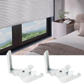EMSea 2pcs Blinds Swivel Brackets Face Fix Metal L-Shaped Vertical Blind Brackets for 50mm Window Fixing Venetian Blind Rails Silver