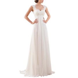 Wedding Dresses for Bride 2023 US 16 Ivory Lace Bridal Gowns for Civil Wedding for Beach Wedding