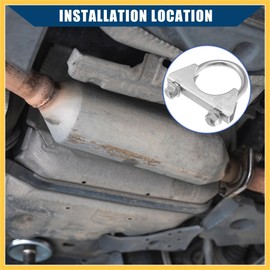 REPAIROCK Round U Bolt Clamp/Muffler Exhaust Clamps for Car RV Truck Boat/Durable Mild Steel 1.65" ID 42mm / 4 Pcs Silver Tone Auto Replacement Parts