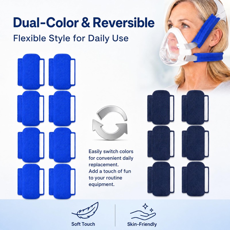 8 Pack CPAP Strap Covers - Soft Fleece Headgear Cushions