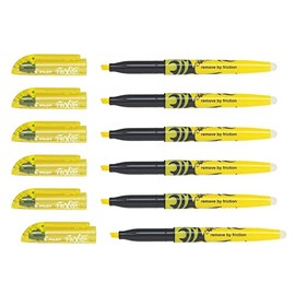 PILOT FriXion Light Erasable Highlighters 3.8 mm Yellow Pack of 6aa