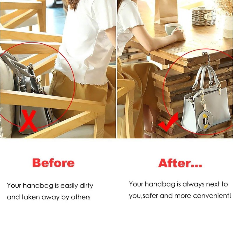 KSMD Purse Hooks for Table and Bars,Portable Purse Hanger Organizers